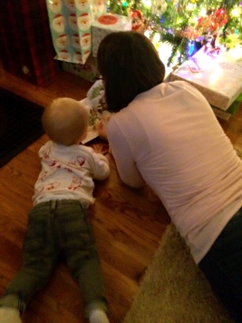 Tanner reading with Mimi