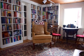 Sit in a cozy chair with one of the many books